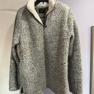 Love Tree Cream and Gray Sherpa Jacket